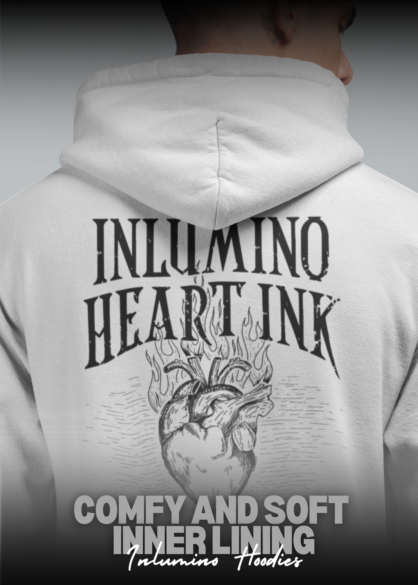 Classic Unisex Inlumino Heart Ink Pullover Hoodie